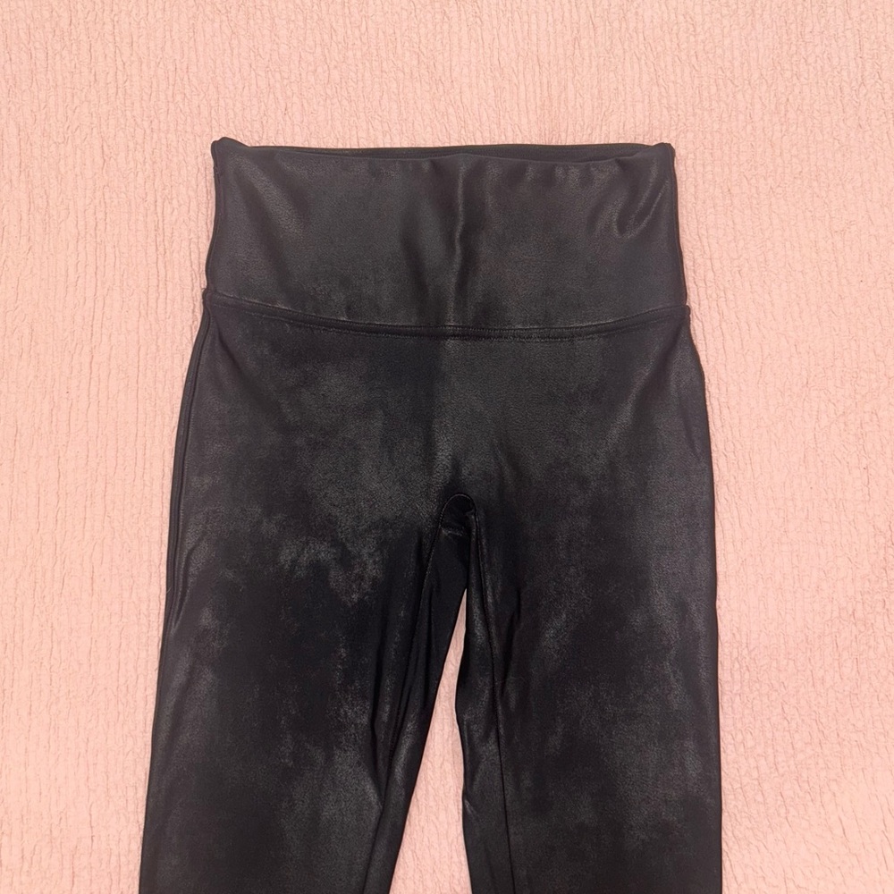 SPANX Metallic Black High-Rise Leggings